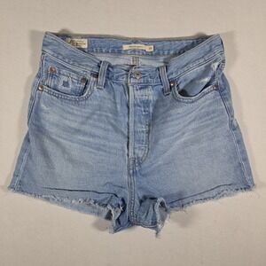 Levi's Ribcage Shorts Women's Size 29 Light Wash Super High Rise Denim